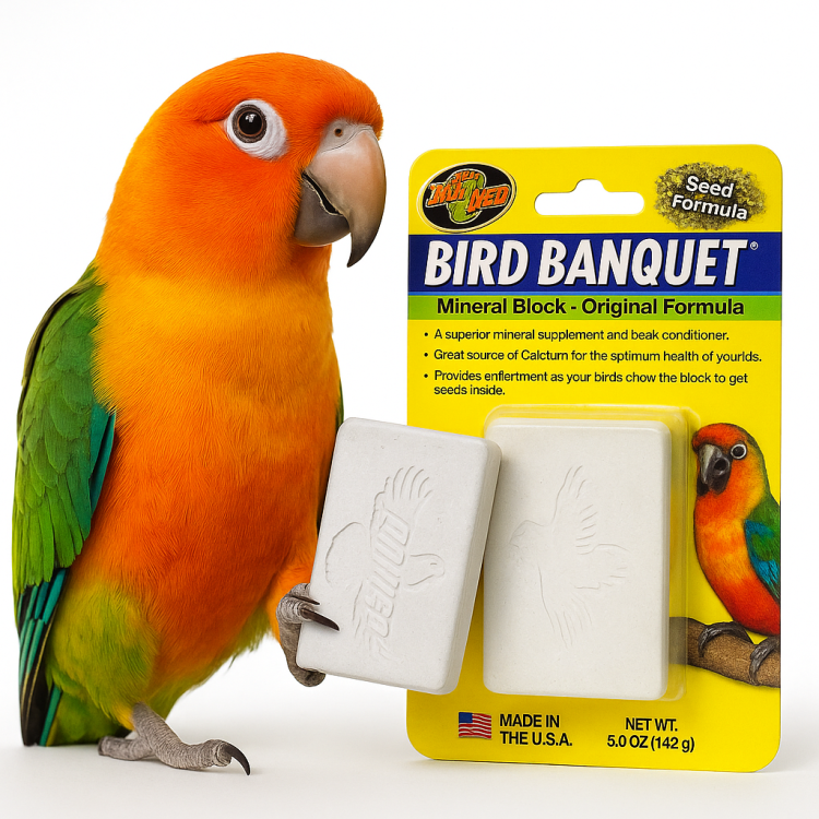 Zoo Med | Bird Banquet | minerální vápenatý blok XL pro papoušky | se semínky | 142 g od ParrotPlanet.cz