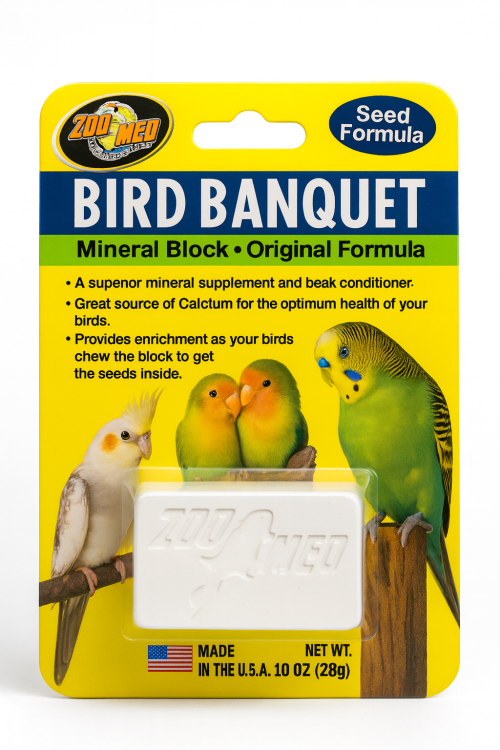 Zoo Med | Original Formula Bird Banquet | vápenatý blok se semínky pro papoušky | 28 g  od ParrotPlanet.cz