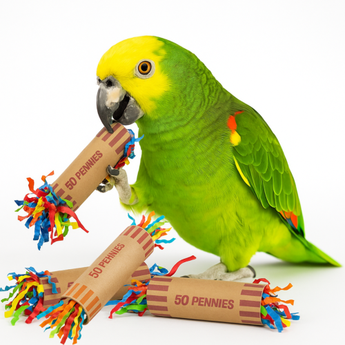 Vánoční kolekce | Birdie Blasters | barevné papírové rolky pro papoušky | hračka | 4-balení od Parrotplanet.cz