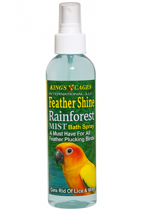 Feather Shine Rainforest Mist – sprej pro regeneraci peří a koupel papoušků s eukalyptem, 240 ml   od ParrotPlanet.cz