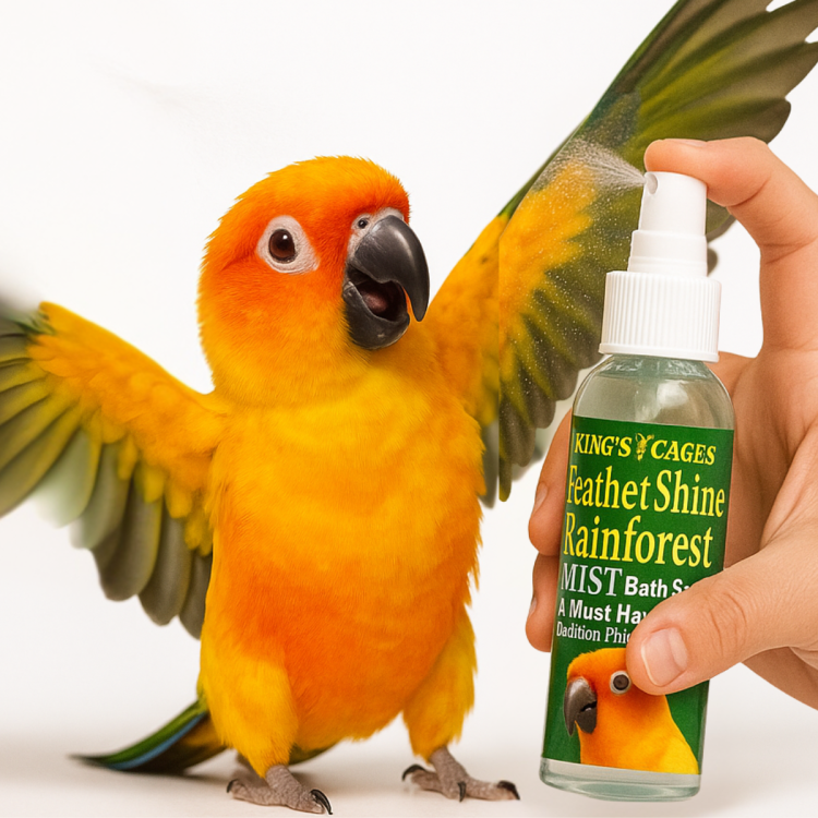 Feather Shine Rainforest Mist – sprej pro regeneraci peří a koupel papoušků s eukalyptem, 240 ml   od ParrotPlanet.cz