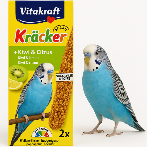 Vitakraft Kräcker Kiwi & Citrus pro andulky 2 ks – přírodní křupavý klasy podporující zdraví  od Parrotplanet.cz