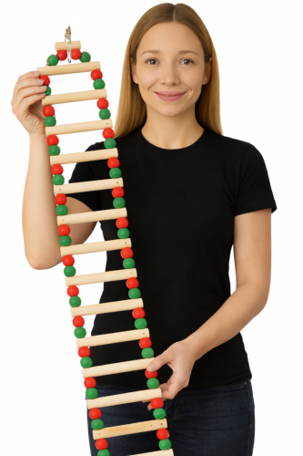 Zeleno-červený žebřík XXL 90 cm – pro střední a velké papoušky od parrotplanet.cz