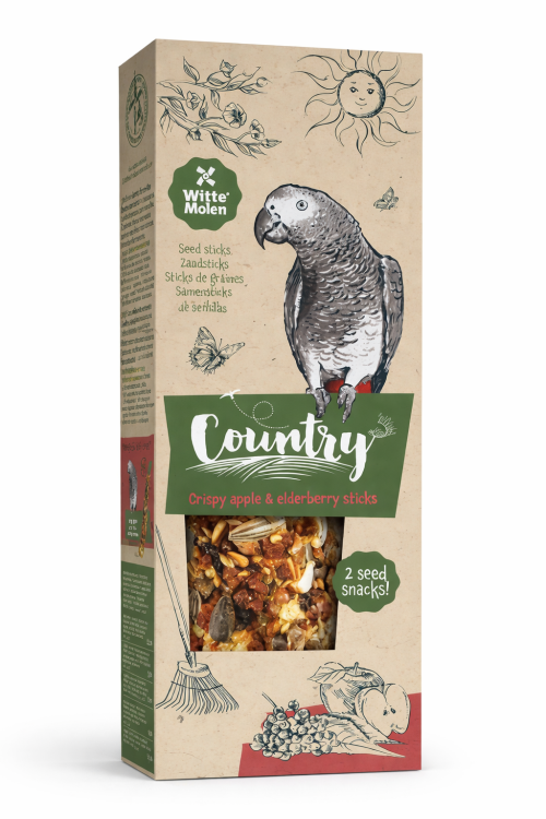 Witte Molen Country kolasy pro velké papoušky (amazonky, žakové a podobní) 140 g (2 ks) – Jablko & Bezinka od ParrotPlanet.cz
