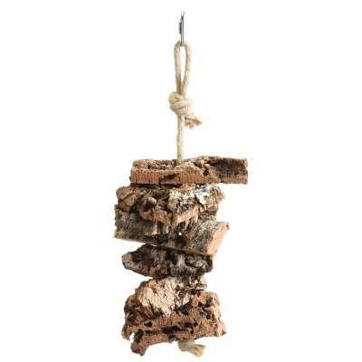 Přírodní hračka z korkové kůry pro velké a střední papoušky od ParrotPlanet.cz