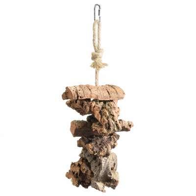 Přírodní hračka z korkové kůry pro velké a střední papoušky od ParrotPlanet.cz