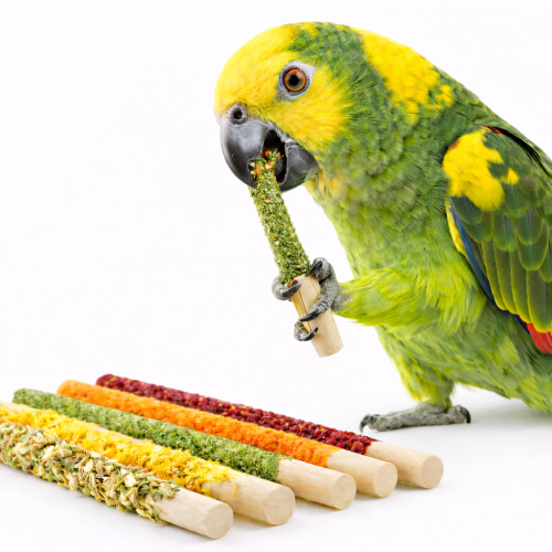 Tyčinky se zeleninou – pamlsek pro všechny papoušky – zdravý a chutný od ParrotPlanet.cz