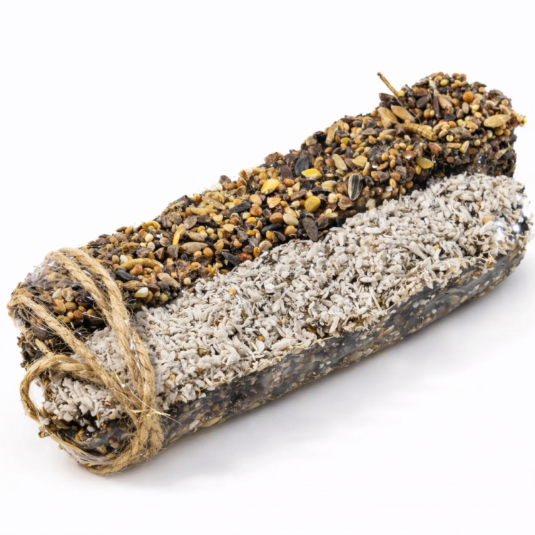 Klasy pro papoušky s moučnými červy, arašídy a kokosem – přírodní pochoutka pro papoušky 140 g  od ParrotPlanet.cz