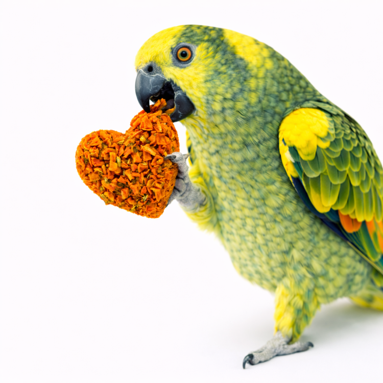 Mrkvové srdíčko pro papoušky – přírodní zdravá pochoutka  od ParrotPlanet.cz