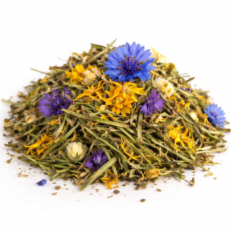 Luční hostina s chrpou pro králíky a morčata – přírodní směs bylin a trav | 300 g od ParrotPlanet.cz