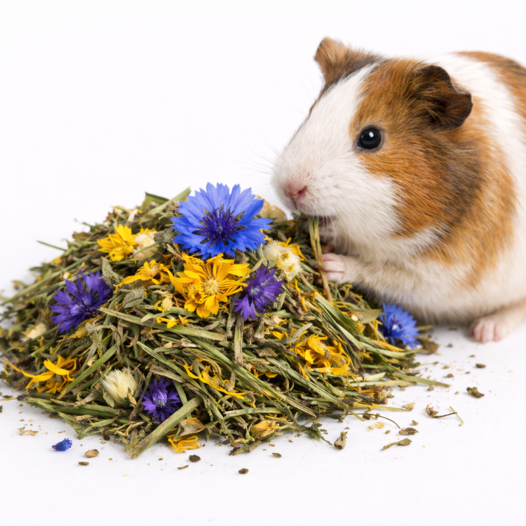 Luční hostina s chrpou pro králíky a morčata – přírodní směs bylin a trav | 300 g od ParrotPlanet.cz