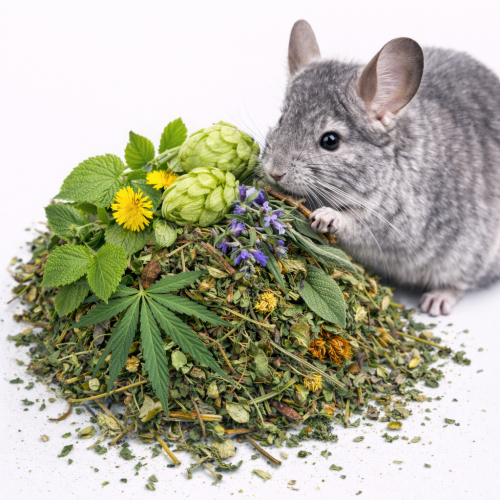 Zklidňující bylinky pro činčily a osmáky – přírodní uklidňující směs 100 g od ParrotPlanet.cz