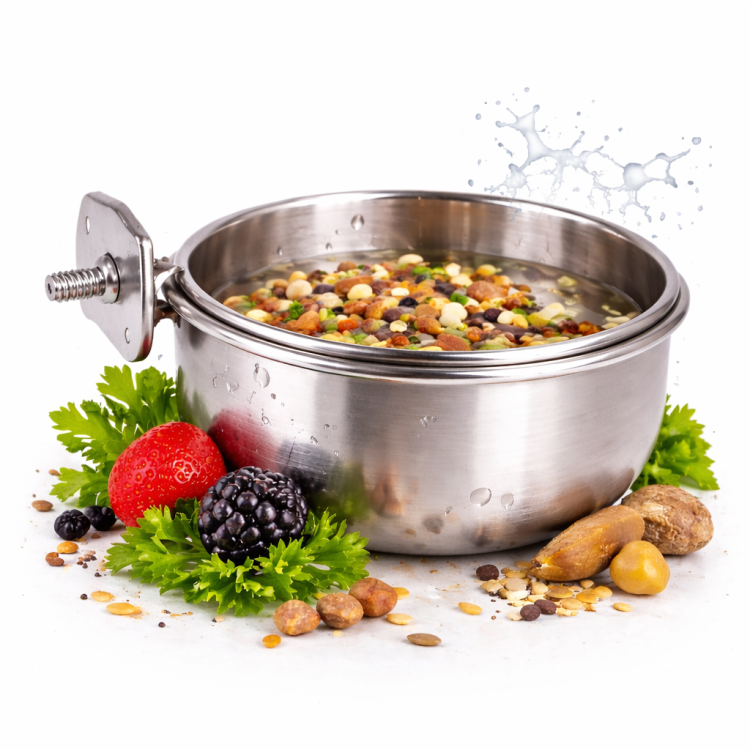 DUVO+ šroubovací miska do klece pro ptáky 9,5 cm 330 ml  od ParrotPlanet.cz