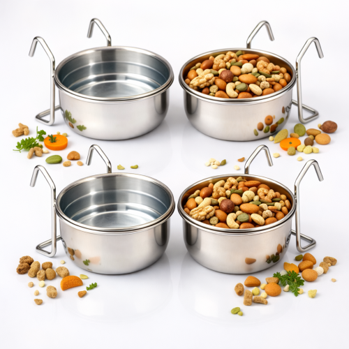 Sada 4 kovových misek pro papoušky 140 ml za cenu 3 od ParrotPlanet.cz