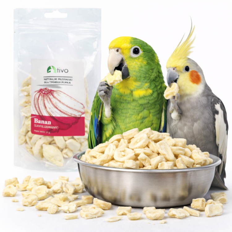 Křupavý banán – celý lyofilizovaný plod 30 g od ParrotPlanet.cz
