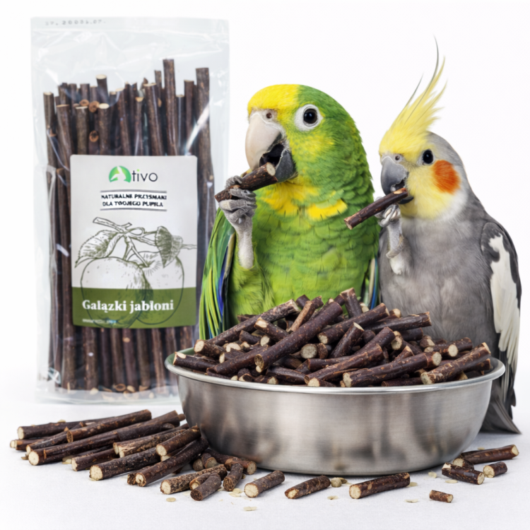 TIVO – jabloňové větvičky pro všechny papoušky 100 g od ParrotPlanet.cz