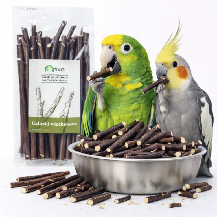 Gałązki wierzbowe dla papug – naturalny gryzak i element foragingu | 100 g od ParrotPlanet.pl