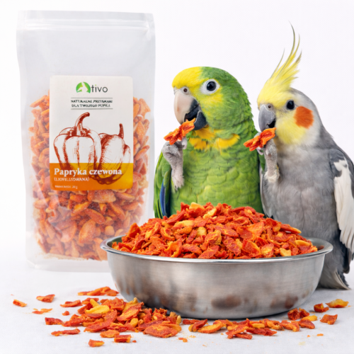 Lyofilizovaná červená paprika – pro všechny papoušky 20 g od ParrotPlanet.cz