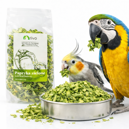 Mražená zelená paprika – pro všechny papoušky 20 g od ParrotPlanet.cz