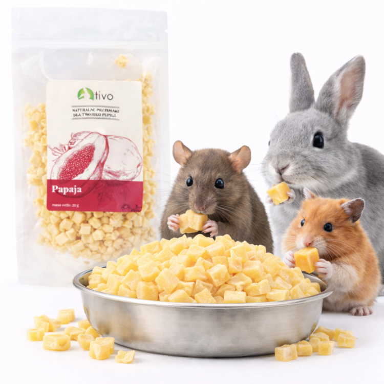 Křupavá lyofilizovaná papája pro hlodavce – přírodní ovocný pamlsek | 20 g  od ParrotPlanet.cz