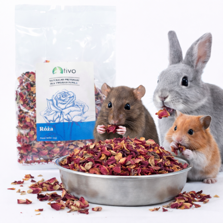 Okvětní lístky růže pro hlodavce – přírodní květinový doplněk | 35 g  od ParrotPlanet.cz