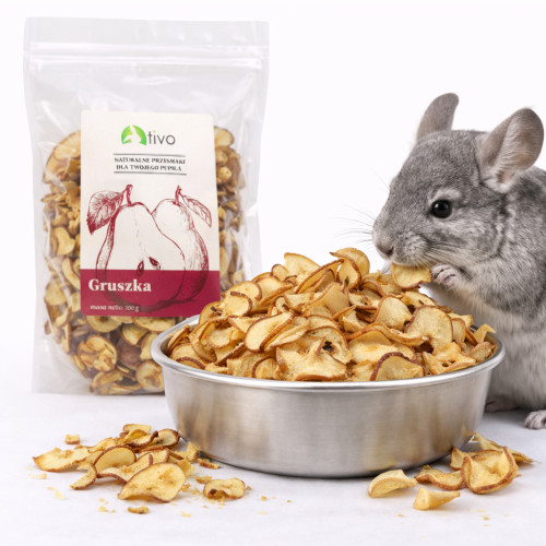 Křupavá hruška pro hlodavce – přírodní ovocný pamlsek | 100 g  od ParrotPlanet.cz