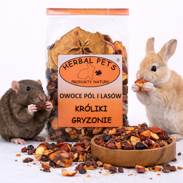 Podpůrná směs polních a lesních plodů pro králíky a hlodavce – přírodní podpora zdraví 100 g od ParrotPlanet.cz