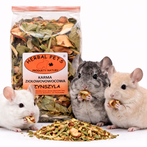 Bylinné a ovocné krmivo pro chinchilly – přírodní podpora zdraví vašeho mazlíčka 150 g od ParrotPlanet.cz
