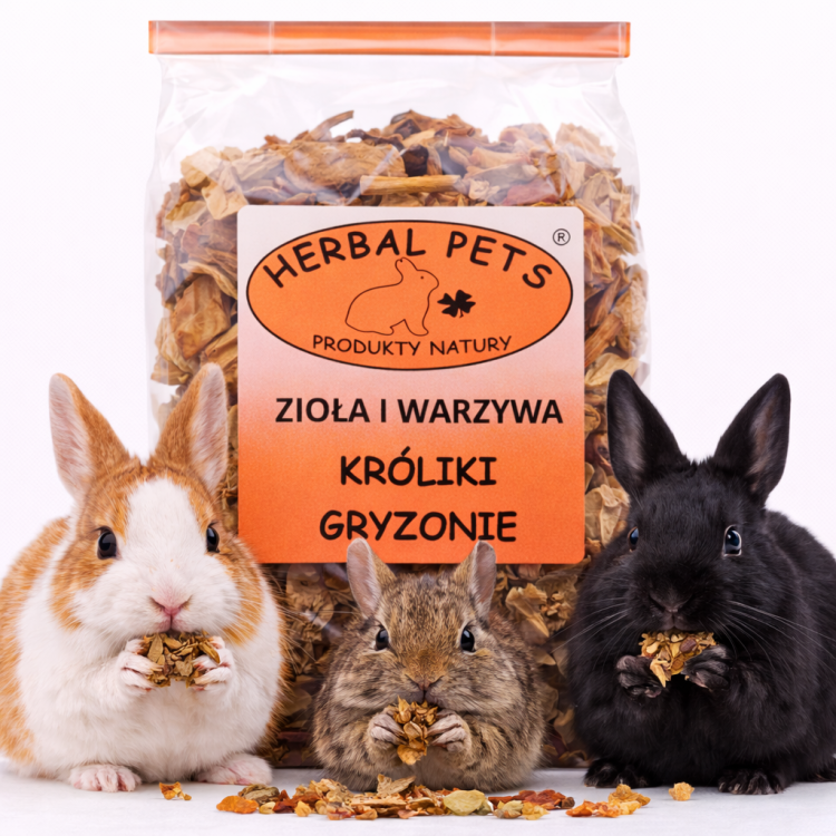 Křupavá směs bylinek a zeleniny pro králíky a hlodavce – přírodní podpora zdraví a imunity 100 g od ParrotPlanet.cz
