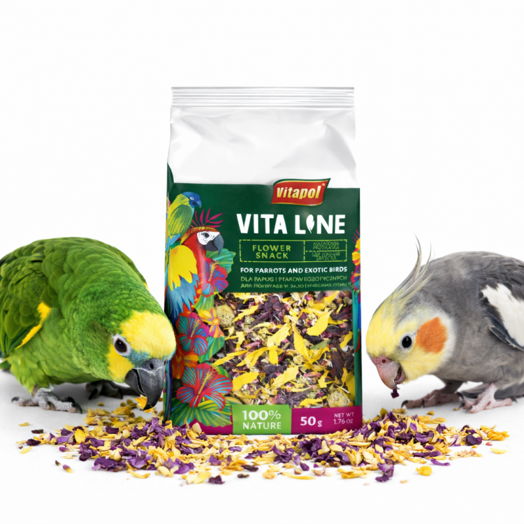 Vitapol VITALINE – Květinová pochoutka pro všechny papoušky 50 g  od ParrotPlanet.cz