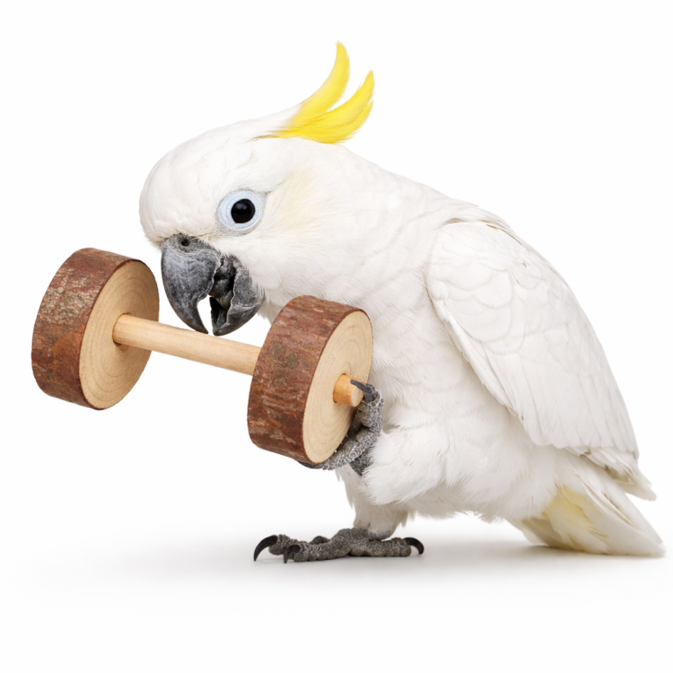 Mini činky Naturalne – hračka do tlapky pro papoušky od ParrotPlanet.cz