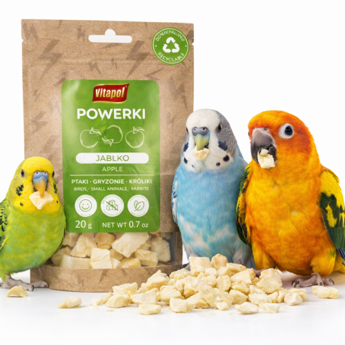 Powerki Vitapol – lyofilizované jablko – pro všechny papoušky, hlodavce, králíky a exotické ptáky 20 g od ParrotPlanet.cz