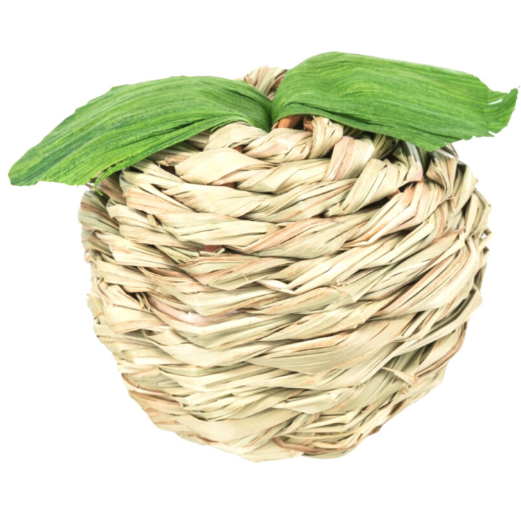 Proutěná koule 8 cm pro hlodavce – přírodní hračka na okusování a trhání | vrba a kukuřičné listy od ParrotPlanet.cz