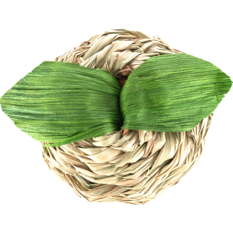 Proutěná koule 8 cm pro hlodavce – přírodní hračka na okusování a trhání | vrba a kukuřičné listy od ParrotPlanet.cz