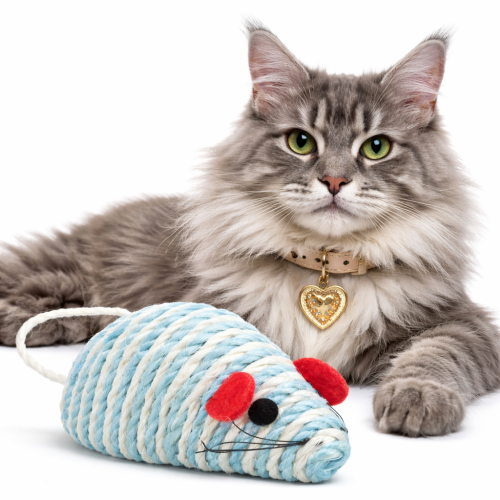 SIZALOVÁ MYŠ | Hračka pro kočky | 10 cm od ParrotPlanet.cz