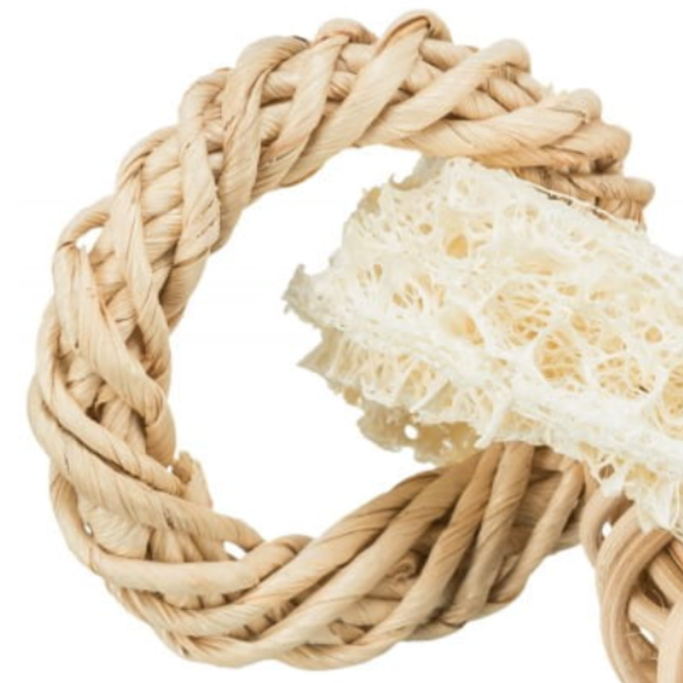 Přírodní kroužky 13 cm – ratan, tykev, kukuřičné listy | hračka pro hlodavce od ParrotPlanet.cz