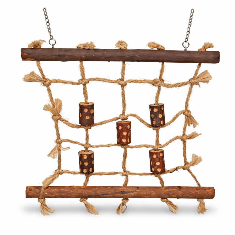 Siatka do Wspinaczki Mała 30 x 24 cm – Naturalny Plac Zabaw dla Papug od ParrotPlanet.pl