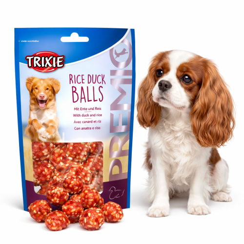 Pamlsky pro psy – kuličky s kachnou a rýží PREMIO, 80 g od ParrotPlanet.cz