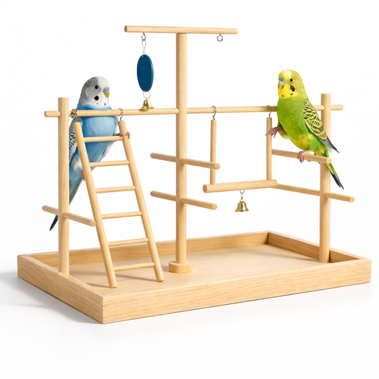 Rajský Koutek – Dřevěné hřiště pro ptáky 35 × 25 × 35 cm od ParrotPlanet.cz