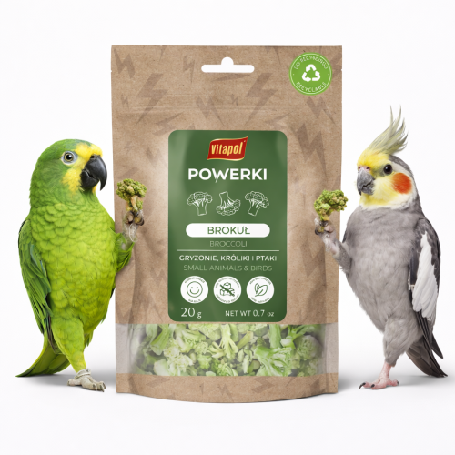 Powerki Vitapol - Lyofilizovaný brokolice - pro všechny papoušky, hlodavce, králíky a exotické ptáky 20 g od ParrotPlanet.cz