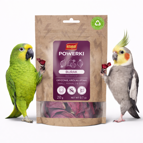 Powerki Vitapol Burak Liofilizowany 20 g – Naturalna Przekąska dla Papug od ParrotPlanet.pl