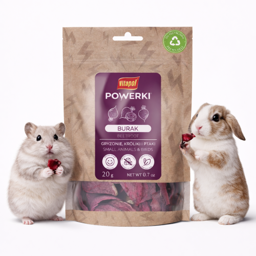 Powerki Vitapol – lyofilizovaná červená řepa 20 g – přírodní pochoutka pro hlodavce od ParrotPlanet.cz