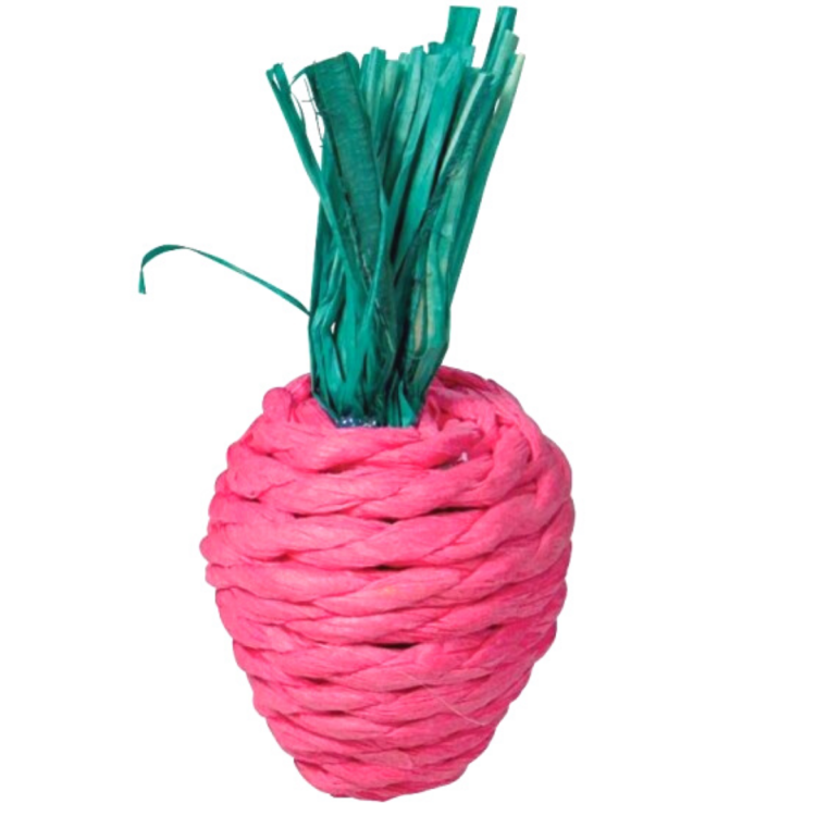 Roztomilé jahůdky 8 cm – přírodní hryzací hračka 2 ks | pro hlodavce a králíky od ParrotPlanet.cz