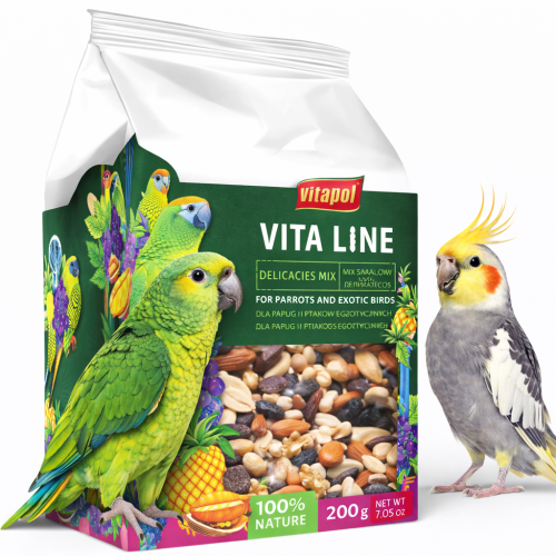 Vitapol VITALINE – Směs ovoce a ořechů pro všechny papoušky 200 g od ParrotPlanet.cz