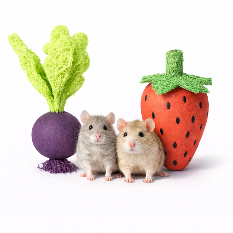 Zeleninový kousek 10 cm – přírodní hryzací hračky pro hlodavce | 2 kusy od ParrotPlanet.cz