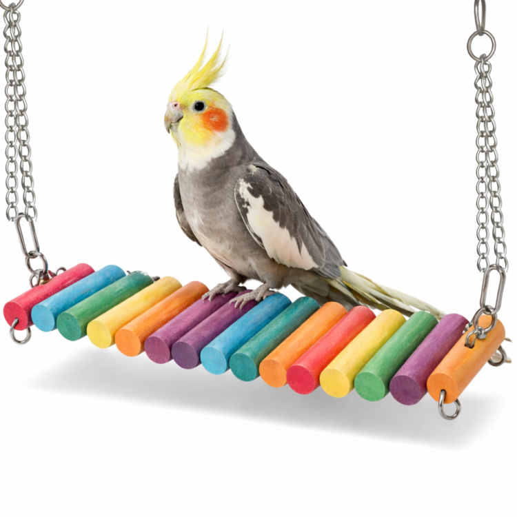 Barevný most 50 cm  – hračka pro malé a střední papoušky od ParrotPlanet.cz
