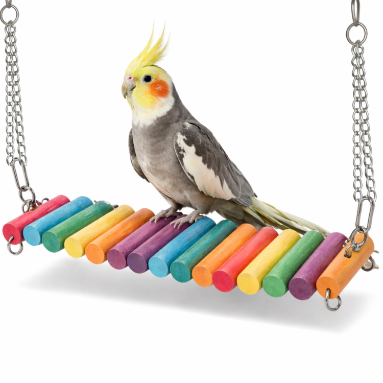 Barevný most 50 cm  – hračka pro malé a střední papoušky od ParrotPlanet.cz