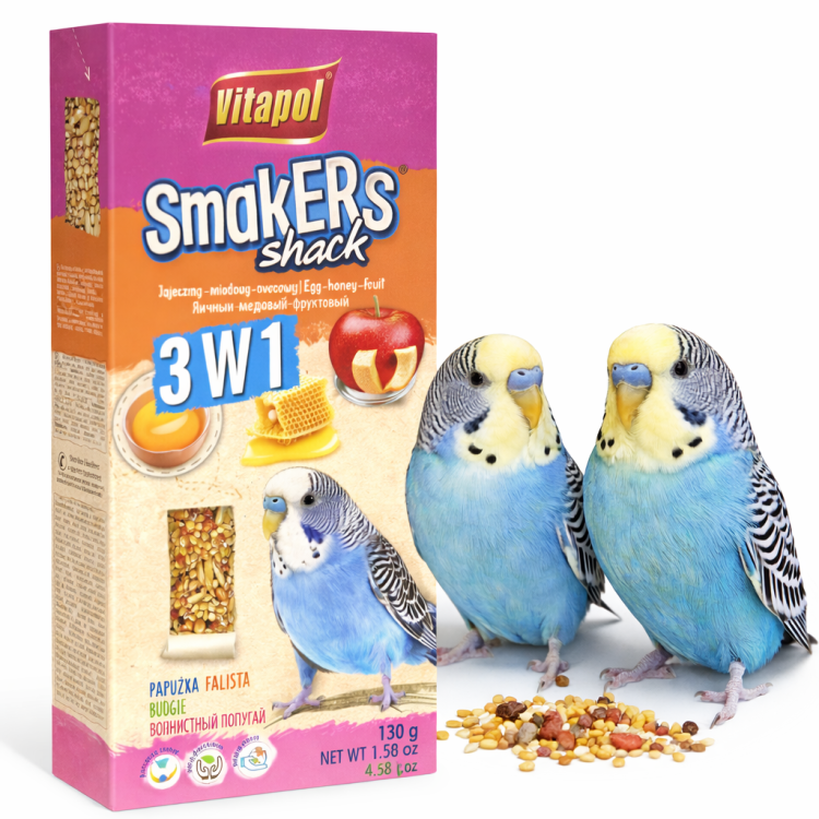 Vitapol – Smakers MIX pro vlnkované papoušky 3v1 – 130 g  od ParrotPlanet.cz