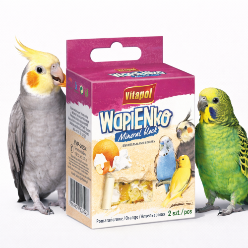 Vitapol – Vápence Vápence kostka oranžová pro ptáky 35 g od parrotplanet.cz