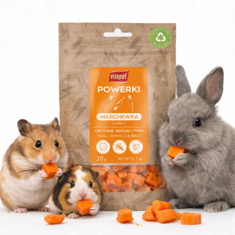 Powerki Vitapol – lyofilizovaná mrkev 20 g pro hlodavce a králíky od ParrotPlanet.cz